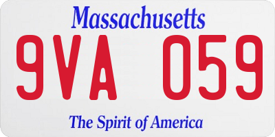 MA license plate 9VA059