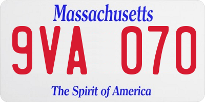 MA license plate 9VA070