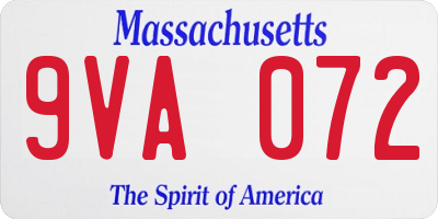 MA license plate 9VA072