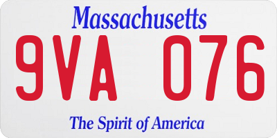 MA license plate 9VA076