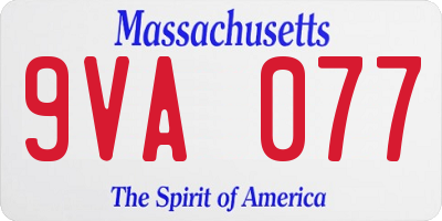 MA license plate 9VA077