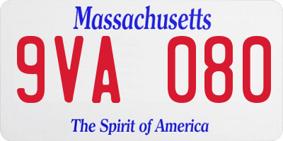 MA license plate 9VA080