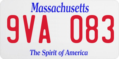 MA license plate 9VA083