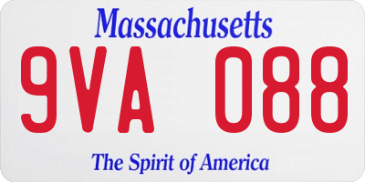 MA license plate 9VA088