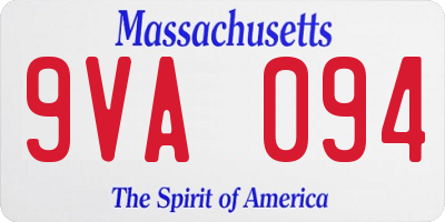 MA license plate 9VA094