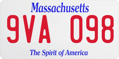 MA license plate 9VA098