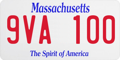 MA license plate 9VA100