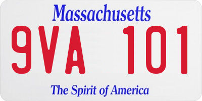 MA license plate 9VA101