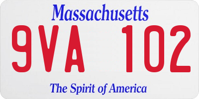 MA license plate 9VA102