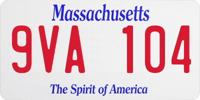 MA license plate 9VA104