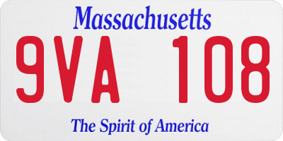 MA license plate 9VA108