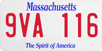 MA license plate 9VA116
