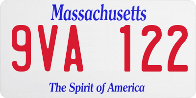 MA license plate 9VA122