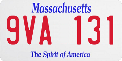 MA license plate 9VA131