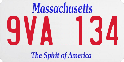 MA license plate 9VA134