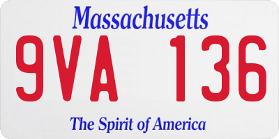 MA license plate 9VA136
