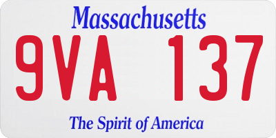 MA license plate 9VA137