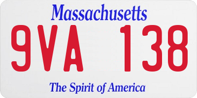MA license plate 9VA138