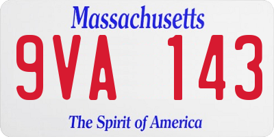 MA license plate 9VA143