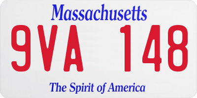MA license plate 9VA148