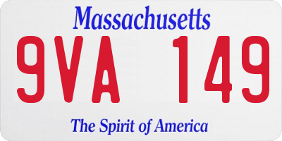 MA license plate 9VA149