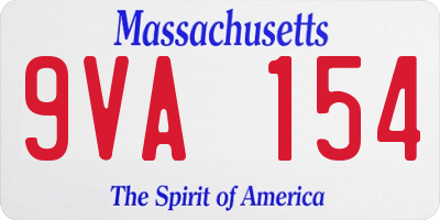 MA license plate 9VA154
