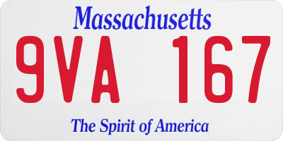 MA license plate 9VA167