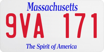 MA license plate 9VA171