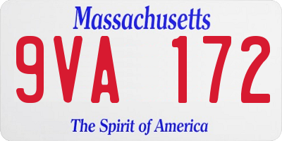 MA license plate 9VA172