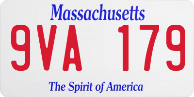 MA license plate 9VA179
