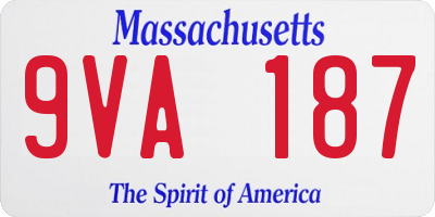 MA license plate 9VA187