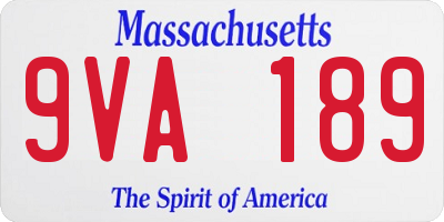 MA license plate 9VA189