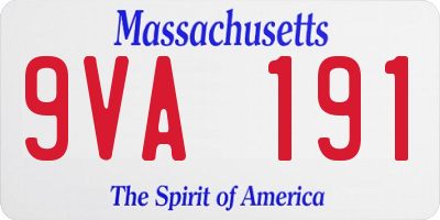 MA license plate 9VA191