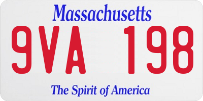 MA license plate 9VA198