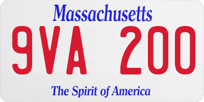 MA license plate 9VA200