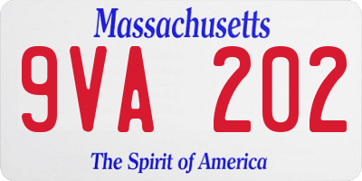MA license plate 9VA202