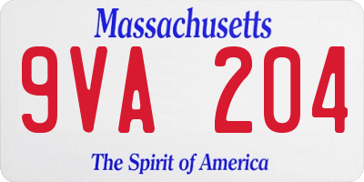 MA license plate 9VA204