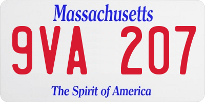 MA license plate 9VA207
