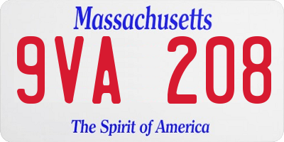 MA license plate 9VA208