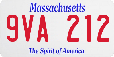 MA license plate 9VA212