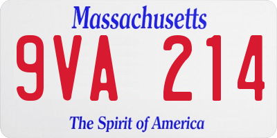 MA license plate 9VA214
