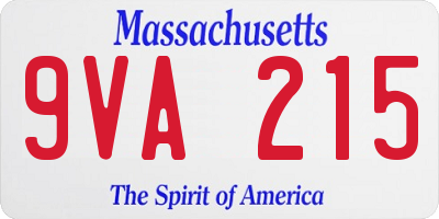 MA license plate 9VA215