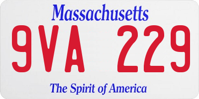 MA license plate 9VA229