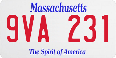 MA license plate 9VA231