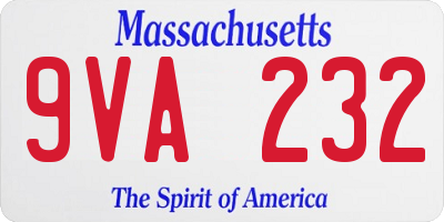 MA license plate 9VA232