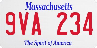 MA license plate 9VA234