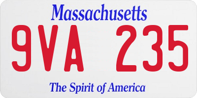 MA license plate 9VA235