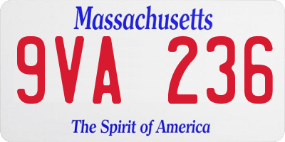 MA license plate 9VA236
