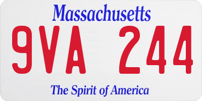 MA license plate 9VA244