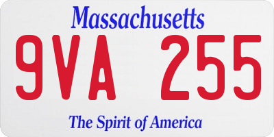 MA license plate 9VA255